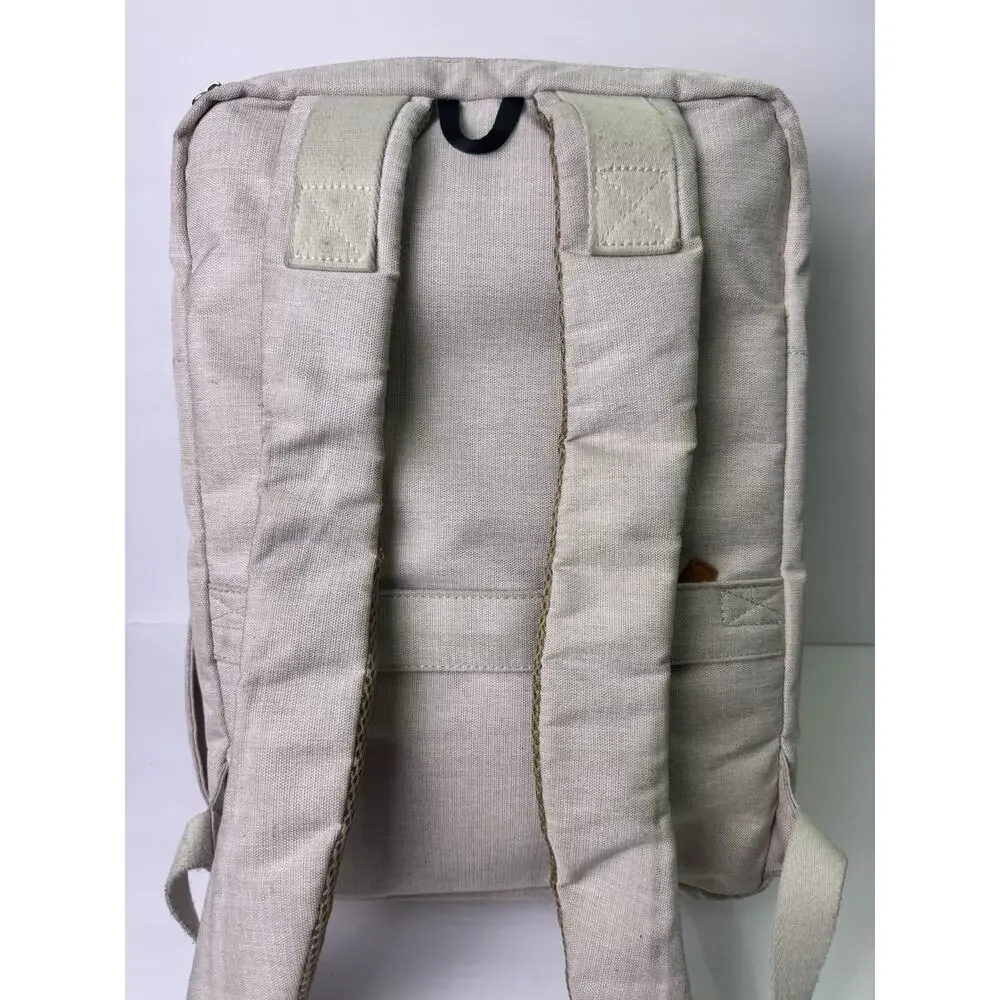 Nordace Siena Smart Backpack Beige Water Resistant Travel Laptop Bag USB 15.6”